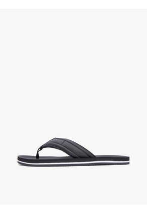 Sandalias Negro Con Tiras Acolchadas Y Logo Tommy Hilfiger
