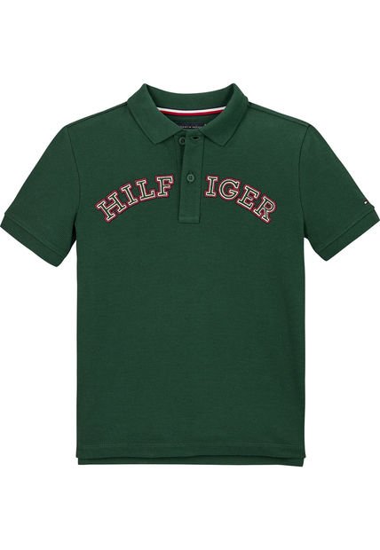 Polo Verde Niño Manga Corta De Corte Regular Tommy Hilfiger