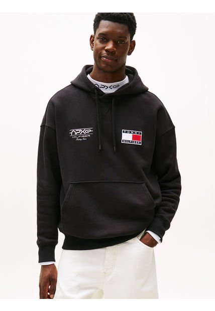 Buzo Negro Con Capota Colección APXGP Tommy Hilfiger