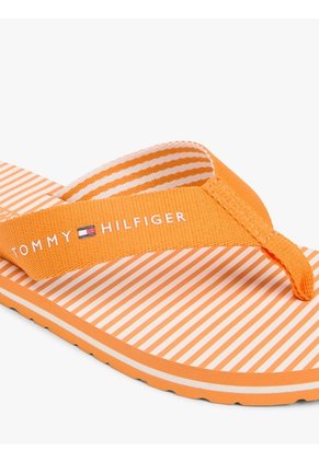 Sandalias Naranja De Tiras Trenzadas Con Rayas Ithaca Tommy Hilfiger