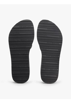 Sandalias Negro De Cuña Con Tira Trenzada Tommy Hilfiger