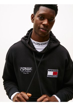 Buzo Negro Con Capota Colección APXGP Tommy Hilfiger