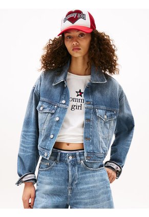 Chaqueta Azul Denim Tommy Girl Con Logo Trasero Tommy Jeans