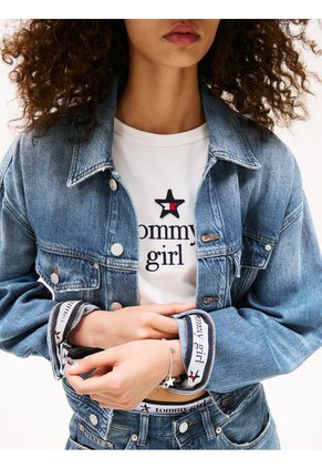 Chaqueta Azul Denim Tommy Girl Con Logo Trasero Tommy Jeans