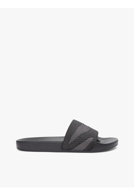 Sandalias Negro Con Pala De Jacquard Tommy Hilfiger
