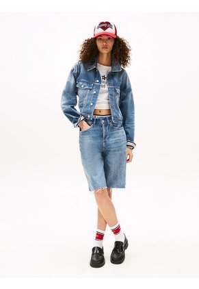 Chaqueta Azul Denim Tommy Girl Con Logo Trasero Tommy Jeans