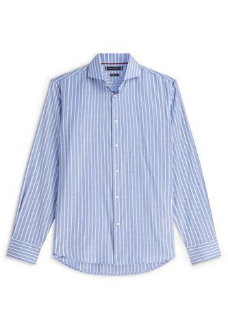 Camisa Azul De Rayas En Tejido Royal Oxford Elástico Con Cuello Flex Tommy Hilfiger Tommy Hilfiger