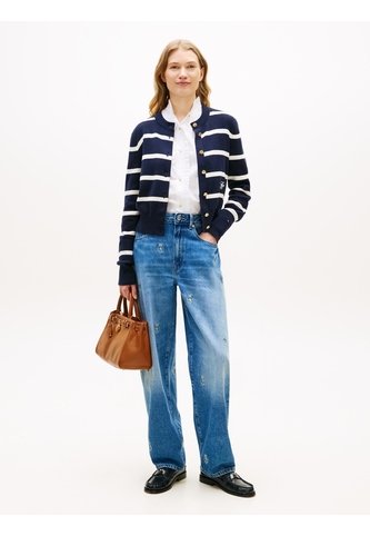 Jeans Azul Con Corte De Barril, Talle Medio Y Escudos Bordados Tommy Hilfiger Tommy Hilfiger
