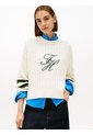 Saco Blanco De Cuello Redondo Con Logo Script Gráfico Tommy Hilfiger de Tommy Hilfiger