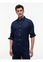 Camisa Azul Oscuro Flex Poplin Con Micro Estampado De Cuadros Tommy Hilfiger de Tommy Hilfiger