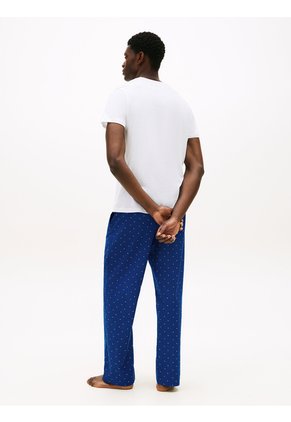 Conjunto Azul De Camiseta Y Pantalón Para Dormir Con Estampado De Bandera Tommy Hilfiger