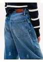 Jeans Azul Con Corte De Barril, Talle Medio Y Escudos Bordados Tommy Hilfiger de Tommy Hilfiger