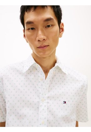 Camisa Multicolor Flex Poplin De Corte Regular Con Estampado De Puntos Tommy Hilfiger
