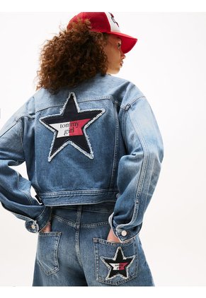 Chaqueta Azul Denim Tommy Girl Con Logo Trasero Tommy Jeans