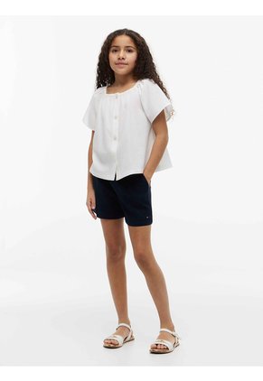 Bermuda Multicolor Para Niña De Lino Pull On Tommy Hilfiger