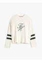 Saco Blanco De Cuello Redondo Con Logo Script Gráfico Tommy Hilfiger de Tommy Hilfiger