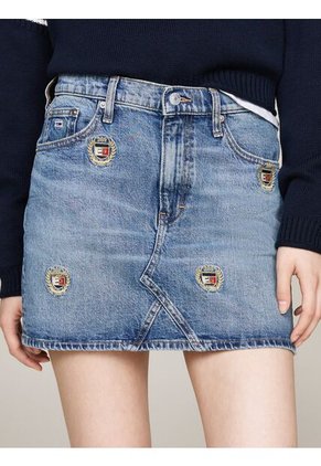 Falda Azul Denim Corta Izzie De Cintura Media Tommy Jeans