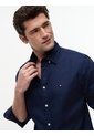 Camisa Azul Oscuro Flex Poplin Con Micro Estampado De Cuadros Tommy Hilfiger de Tommy Hilfiger
