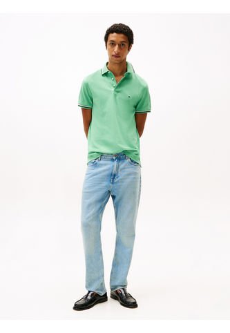 Polo Verde Ribeteado De Corte Slim Tommy Hilfiger Tommy Hilfiger