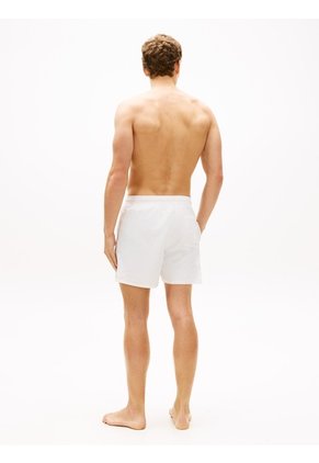 Traje Blanco De Baño De Medio Largo Con Logo Bordado Tommy Hilfiger