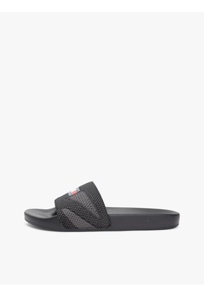 Sandalias Negro Con Pala De Jacquard Tommy Hilfiger