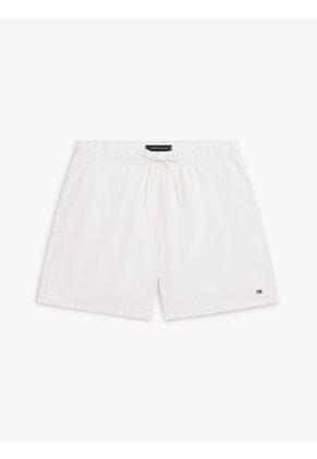 Traje Blanco De Baño De Medio Largo Con Logo Bordado Tommy Hilfiger