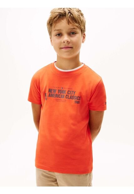 Camiseta Naranja Con Logo Gráfico NYC Tommy Hilfiger