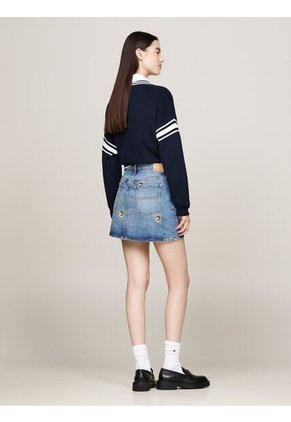 Falda Azul Denim Corta Izzie De Cintura Media Tommy Jeans