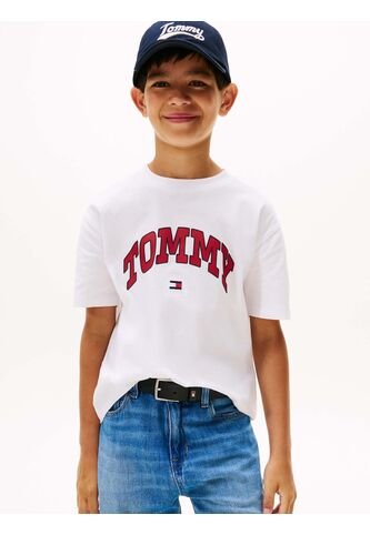 Camiseta Blanca Varsity De Cuello Redondo Con Logo Tommy Hilfiger Tommy Hilfiger