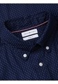 Camisa Azul Oscuro Flex Poplin Con Micro Estampado De Cuadros Tommy Hilfiger de Tommy Hilfiger