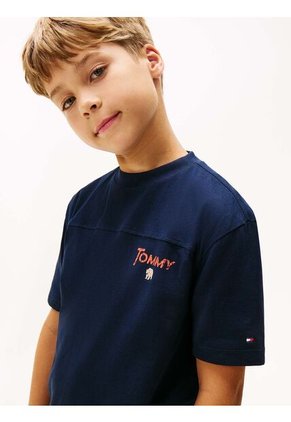 Camiseta Azul Con Logo Gráfico Tommy Hilfiger