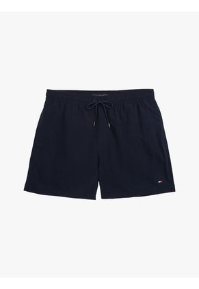 Traje Azul Marino De Baño De Medio Largo Con Logo Bordado Tommy Hilfiger