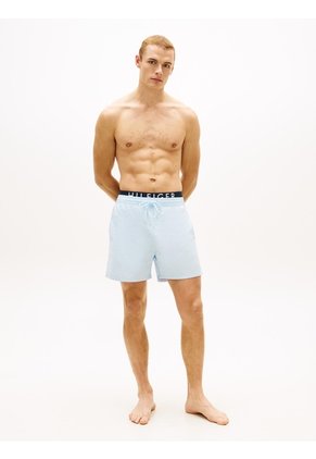 Traje Azul De Baño De Largo Medio Con Cintura Doble Tommy Hilfiger