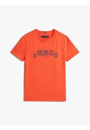 Camiseta Naranja Con Logo Gráfico NYC Tommy Hilfiger