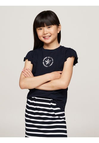 Camiseta Niña Azul Con Logo Metálico Tommy Hilfiger Tommy Hilfiger