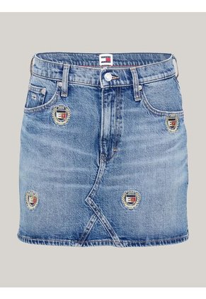 Falda Azul Denim Corta Izzie De Cintura Media Tommy Jeans