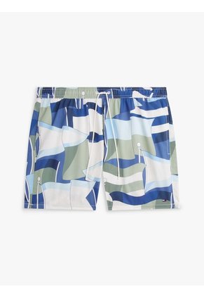 Pantaloneta Multicolor De Baño Corto De Medio Largo Con Estampado Tommy Hilfiger