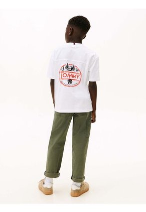 Camiseta Blanca Con Logo Gráfico Tommy Hilfiger