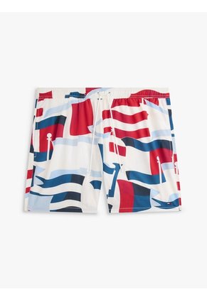 Traje Multicolor De Baño Corto De Medio Largo Con Estampado Tommy Hilfiger
