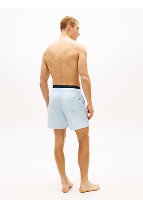 Traje Azul De Baño De Largo Medio Con Cintura Doble Tommy Hilfiger