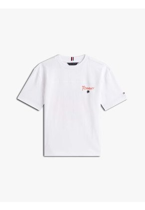 Camiseta Blanca Con Logo Gráfico Tommy Hilfiger