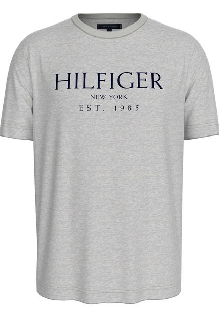 Camiseta Gris Con Logo Monotipo Tommy Hilfiger