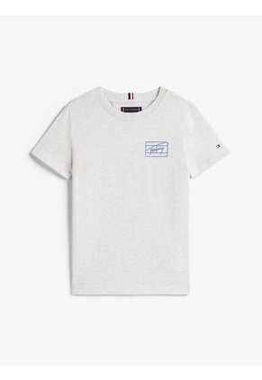 Camiseta Gris Varsity Con Logo Tommy Hilfiger