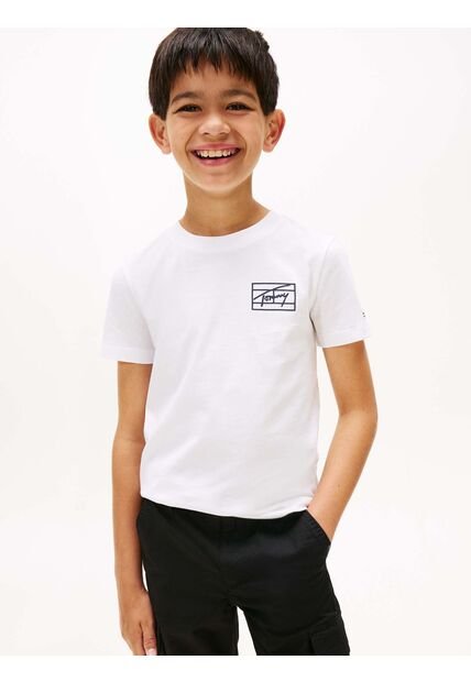 Camiseta Blanca Varsity Con Logo Tommy Hilfiger