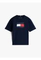 Camiseta Azul De Cuello Redondo Con Logo Tommy Hilfiger de Tommy Hilfiger