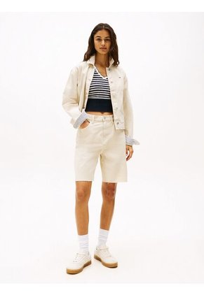 Bermudas Beige Amplias De Talle Alto Tommy Jeans