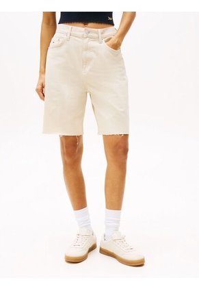 Bermudas Beige Amplias De Talle Alto Tommy Jeans