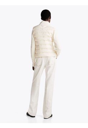 Chaqueta Blanca De Plumón Con Mangas A Contraste
