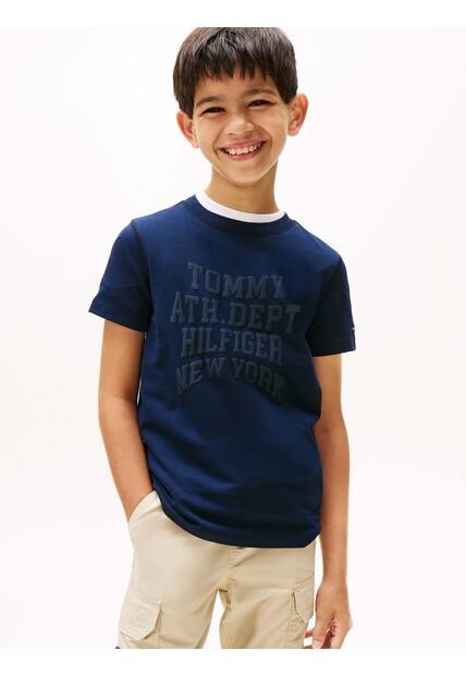 Camiseta Azul Con Logo Varsity Tommy Hilfiger