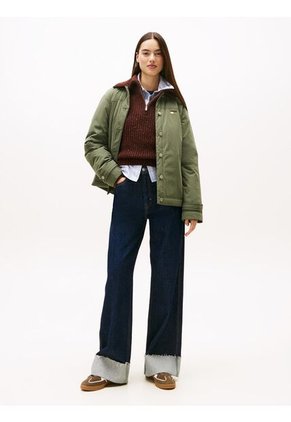 Chaqueta Verde Rompe Viento Con Logo Tommy Jeans